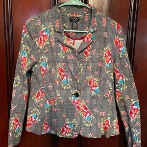 Floral Blazer women size large -SOHO Apparel Ltd.